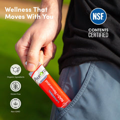 Vida Lifescience energy and mental clarity concept with fruit flavor illustration.