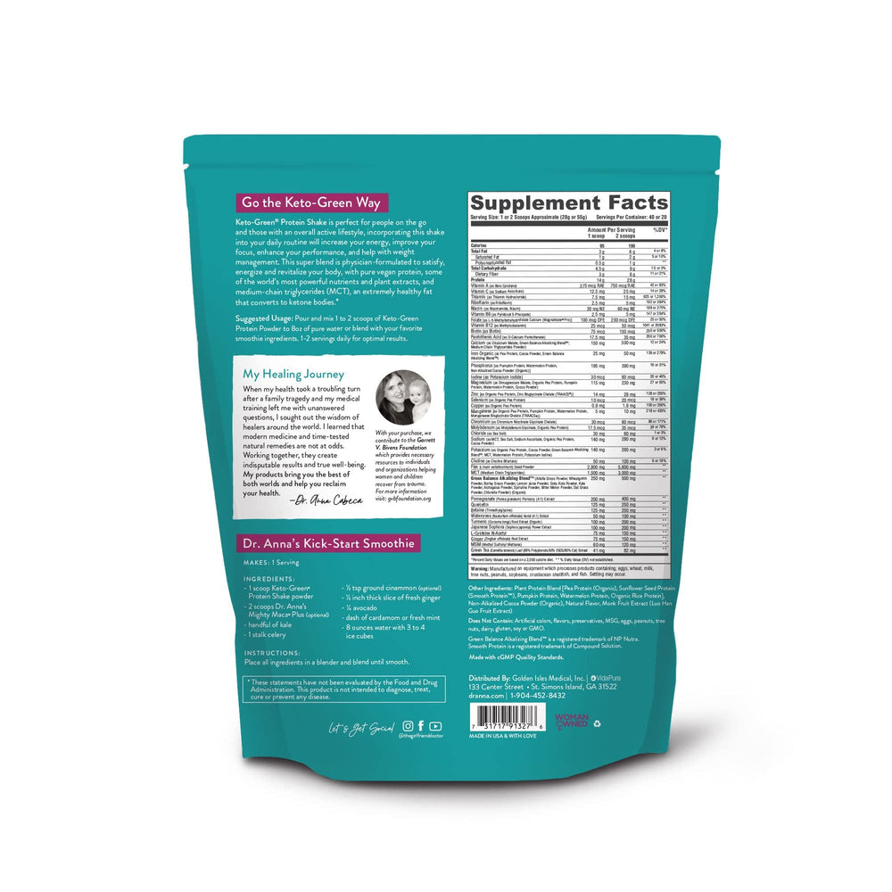VIDAPURA Keto-Green Protein bag displaying macro information