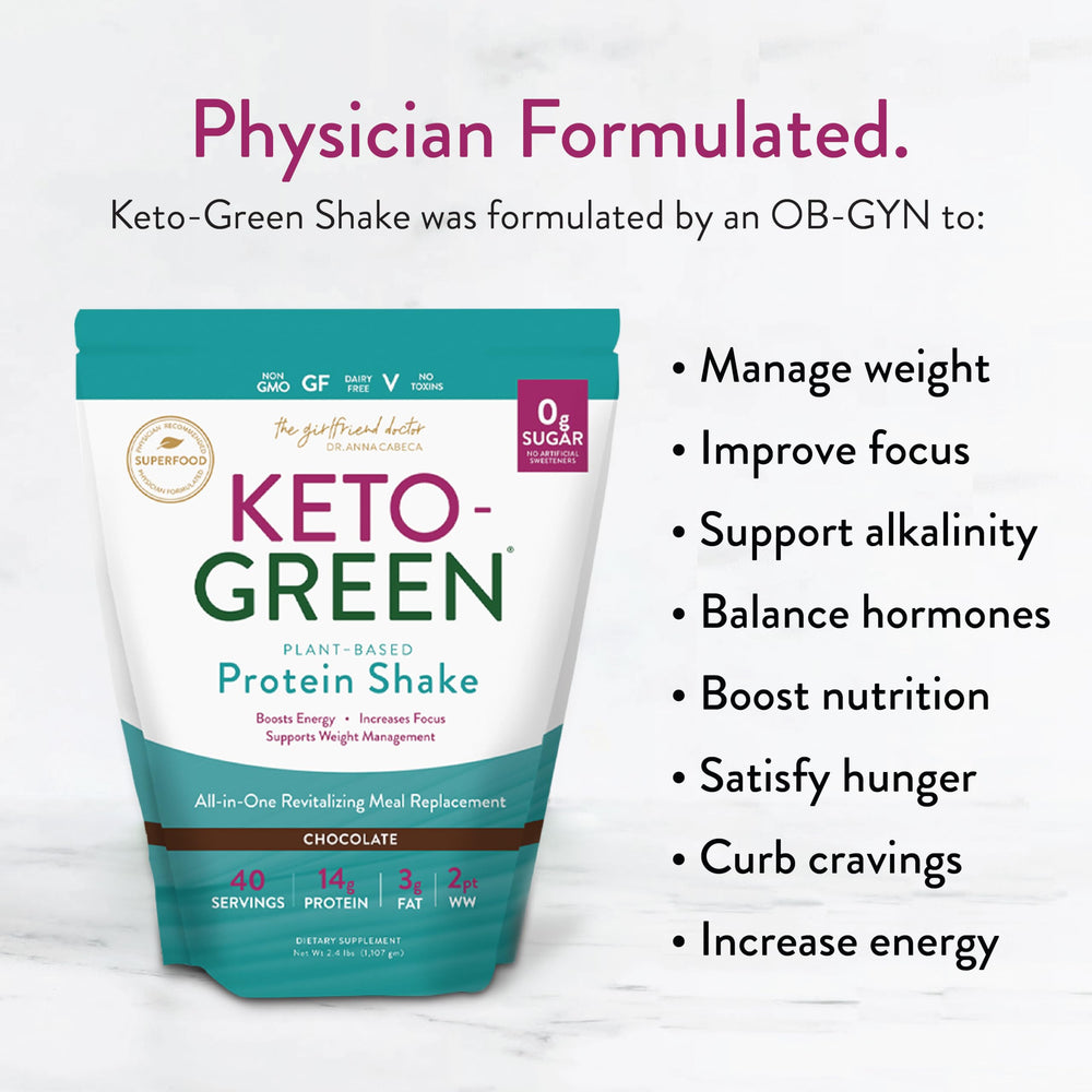 VIDAPURA Keto-Green Protein being poured into a glass