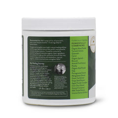 VIDAPURA Mighty Maca Plus shows alkaline greens blend for wellness support.
