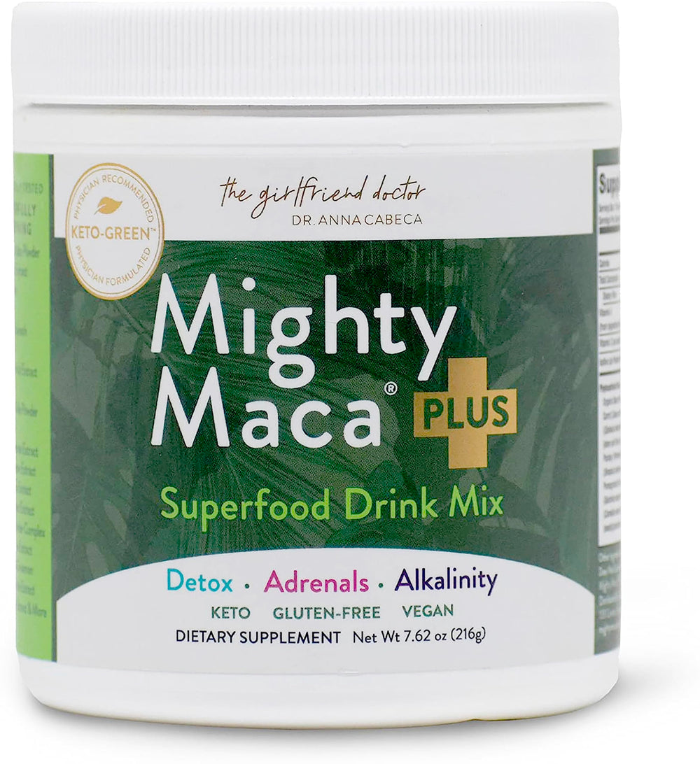 VIDAPURA Mighty Maca Plus bottle with scoop for daily energy support.
