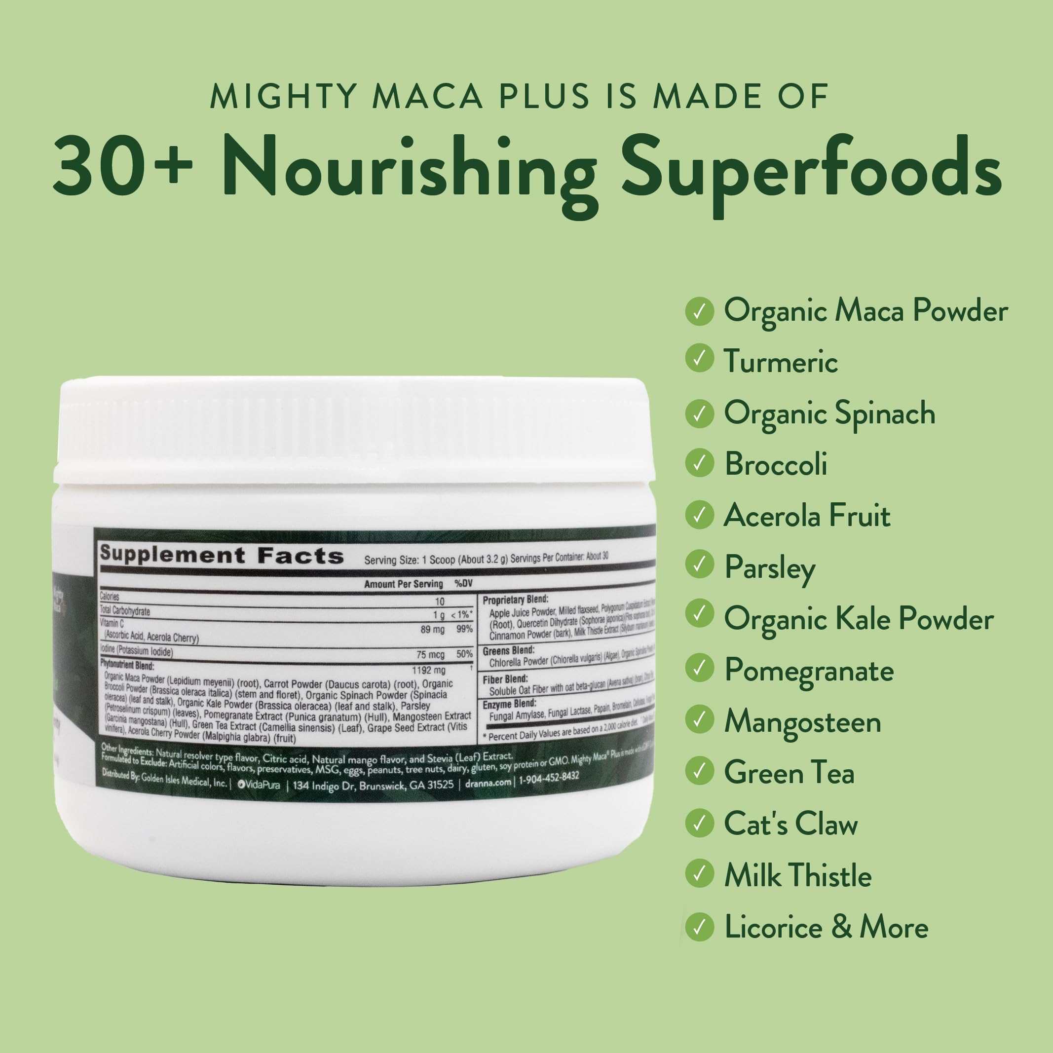 VIDAPURA Mighty Maca Plus Mango digestive balance—supports comfortable digestion.
