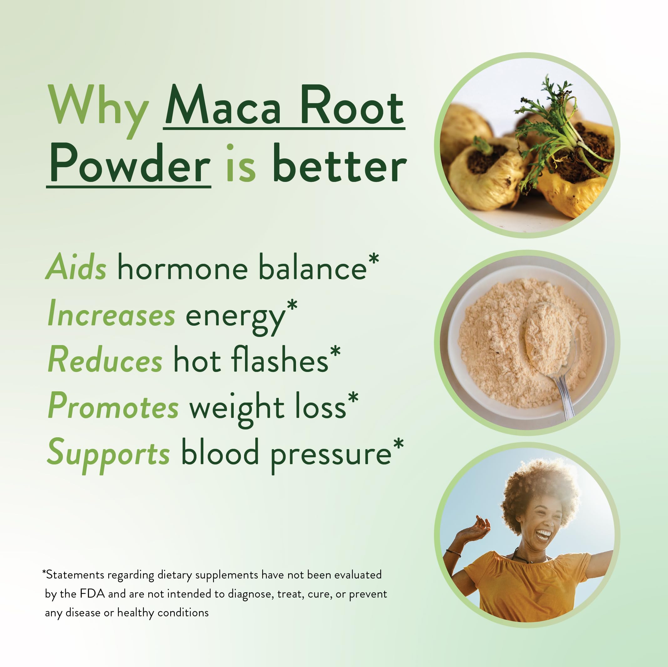 VIDAPURA Mighty Maca Plus tub label highlights organic greens blend for vitality.