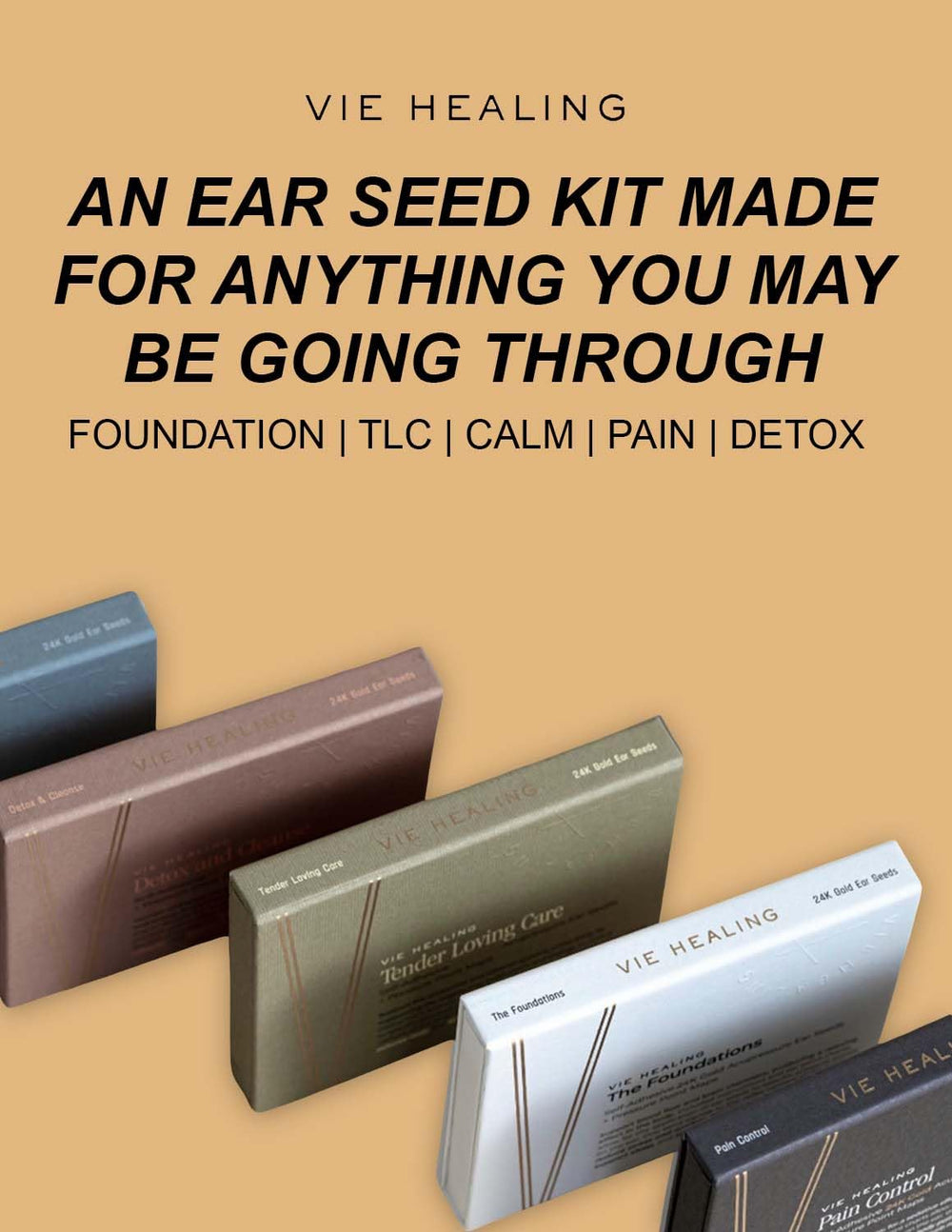 Vie Healing cruelty-free packaging highlights sustainable wellness choices.