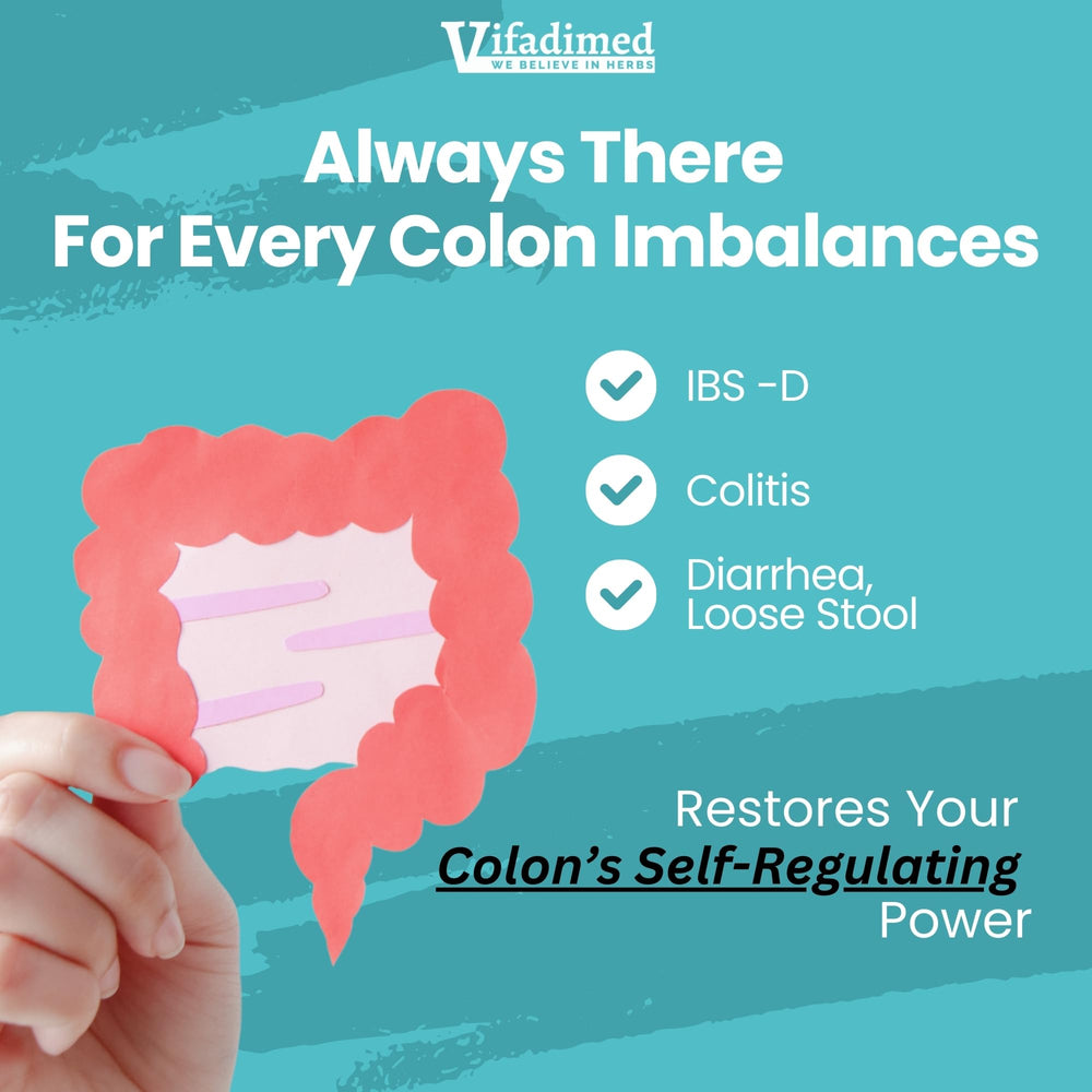 VIFADIMED Colon label shows ingredients and usage guidance