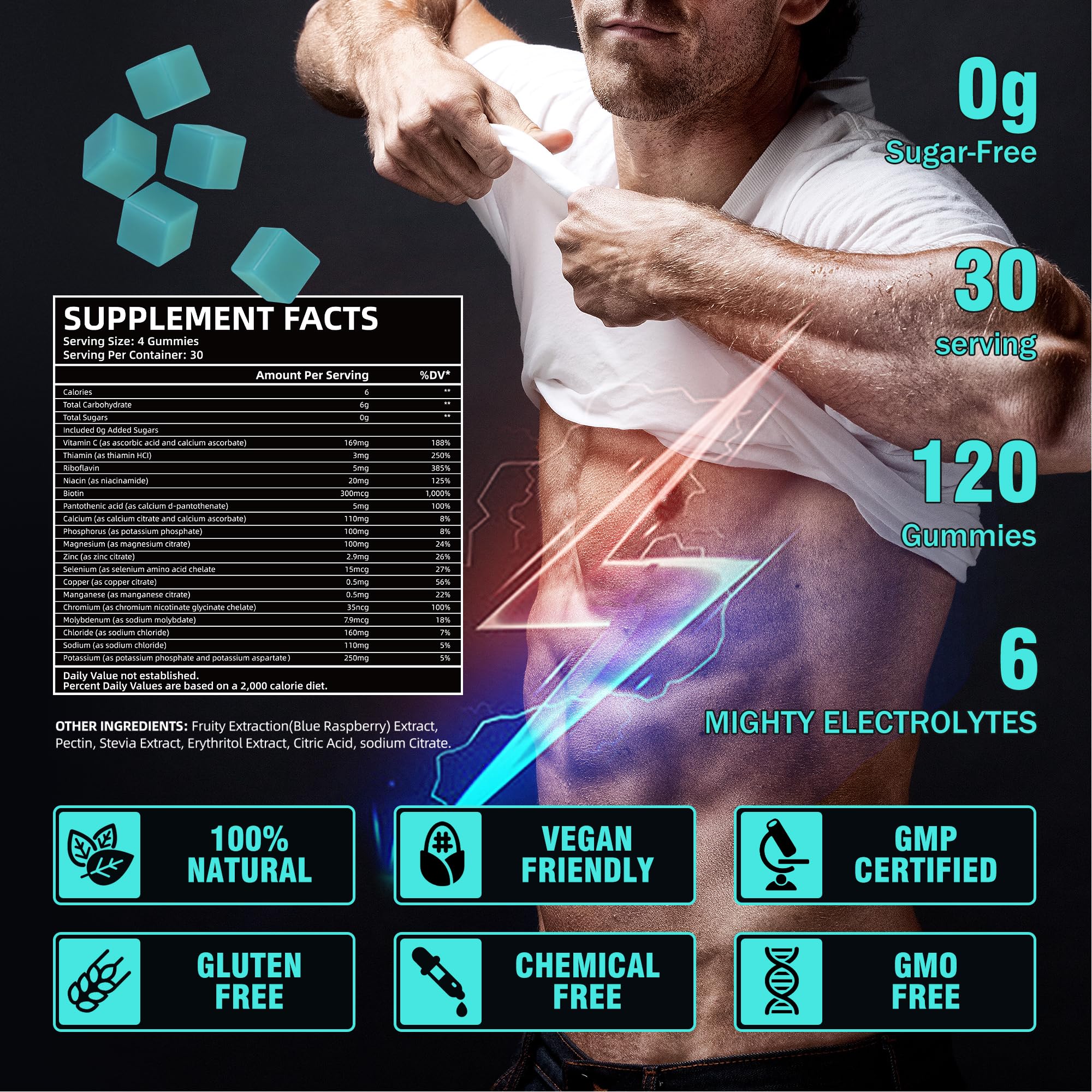 VIFSSG Electrolytes Gummies athlete on track, convenient endurance snack.