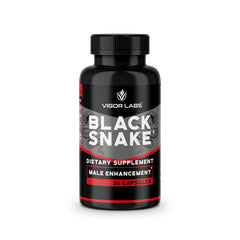 Vigor Labs Black Snake capsules close-up highlighting natural ingredients for daily vitality