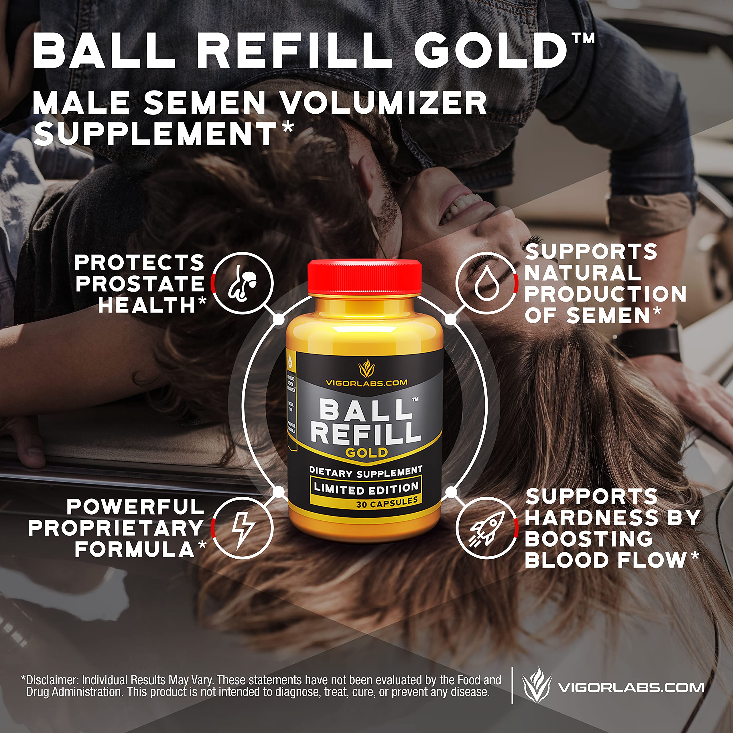 Vigor Labs Chainsaw Gold bottle showcases natural energy support for workouts.