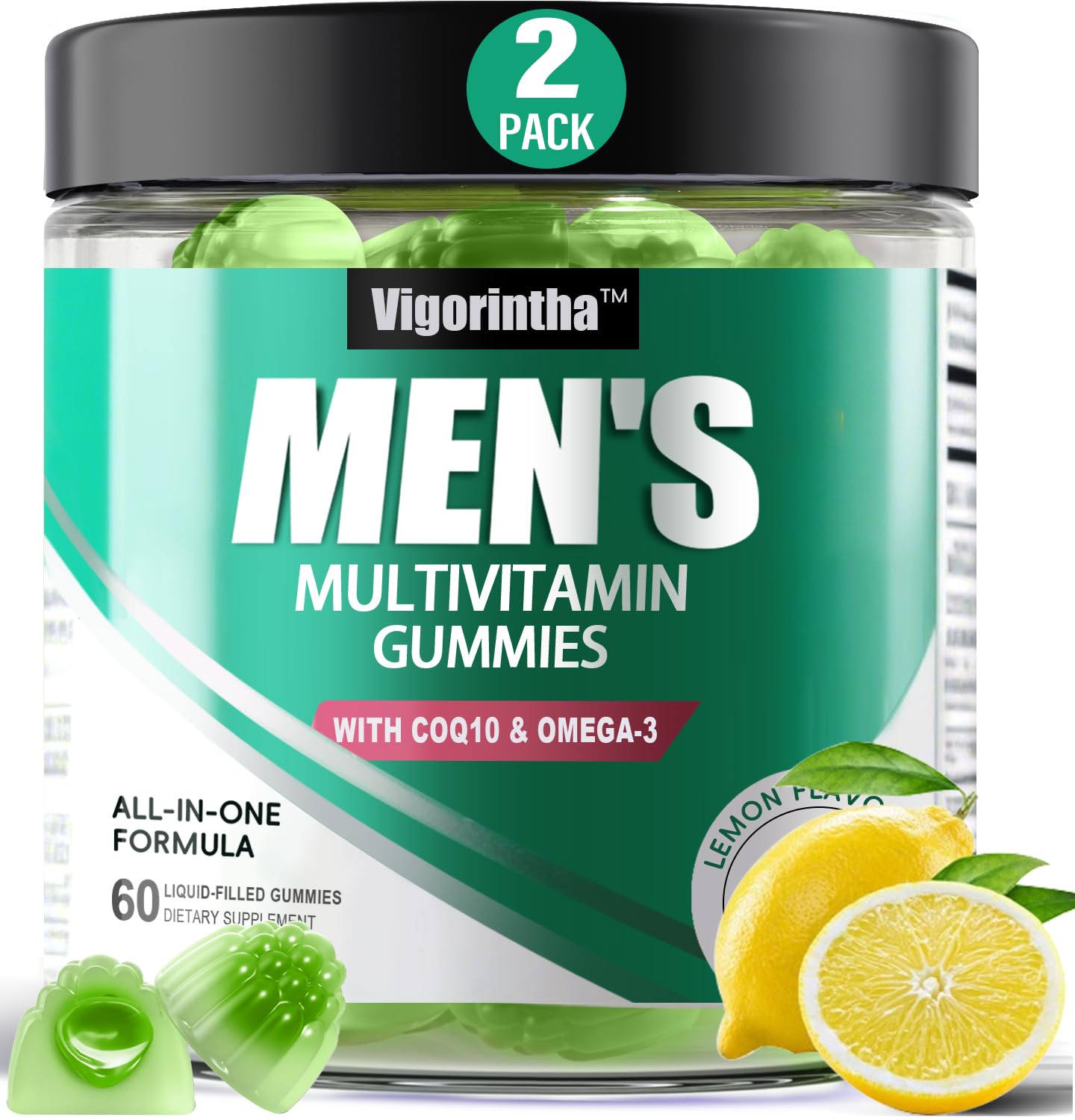Vigorintha men's multivitamin gummies pack for daily energy and balance.