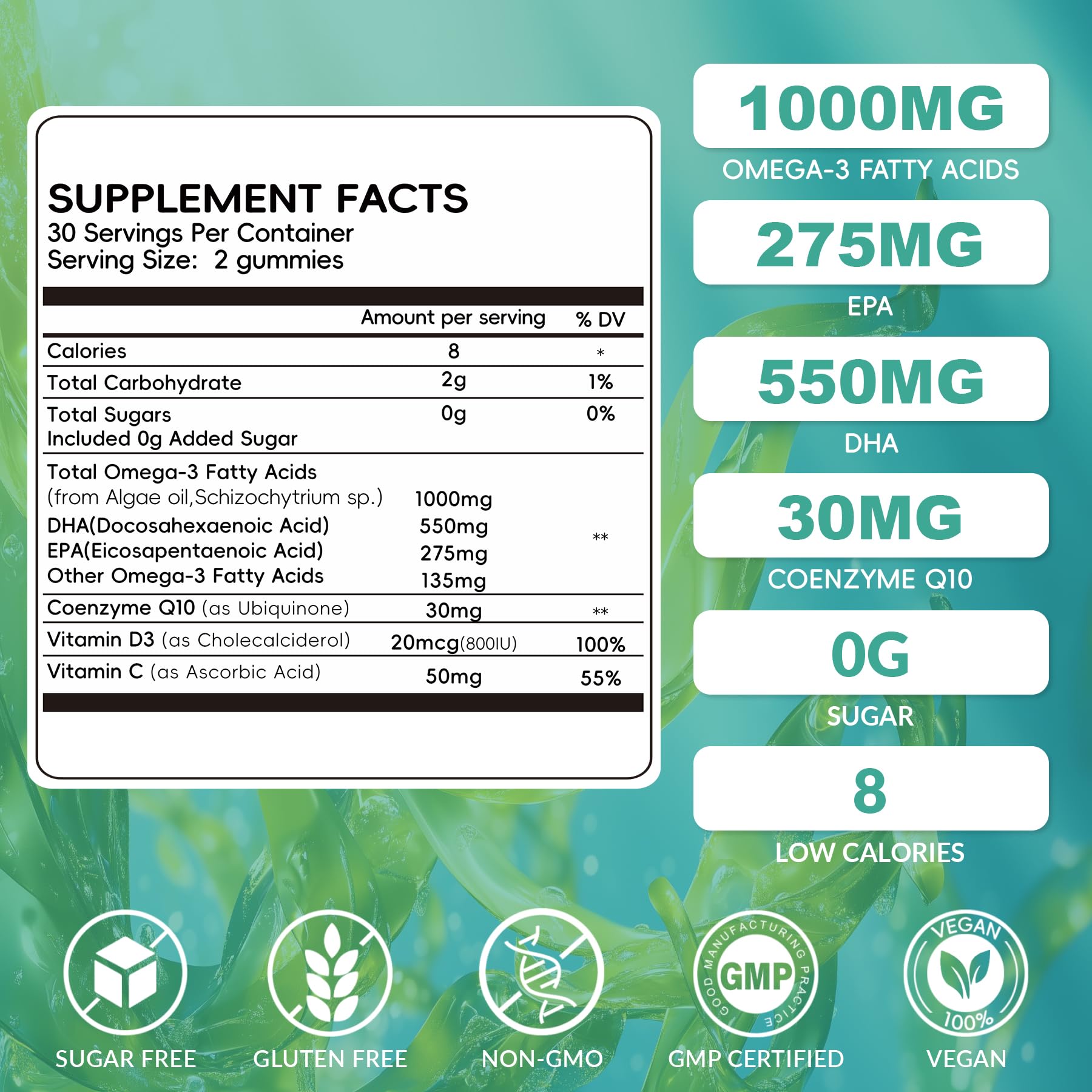 Vigorintha vegan omega-3 gummies bottle cap for on-the-go supplementation.