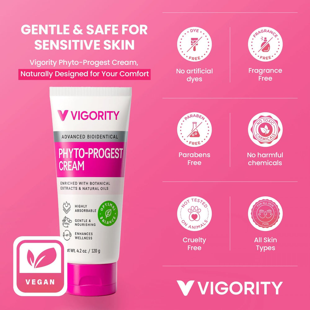 Vigority natural ingredients close-up emphasizes botanical care for sensitive skin.