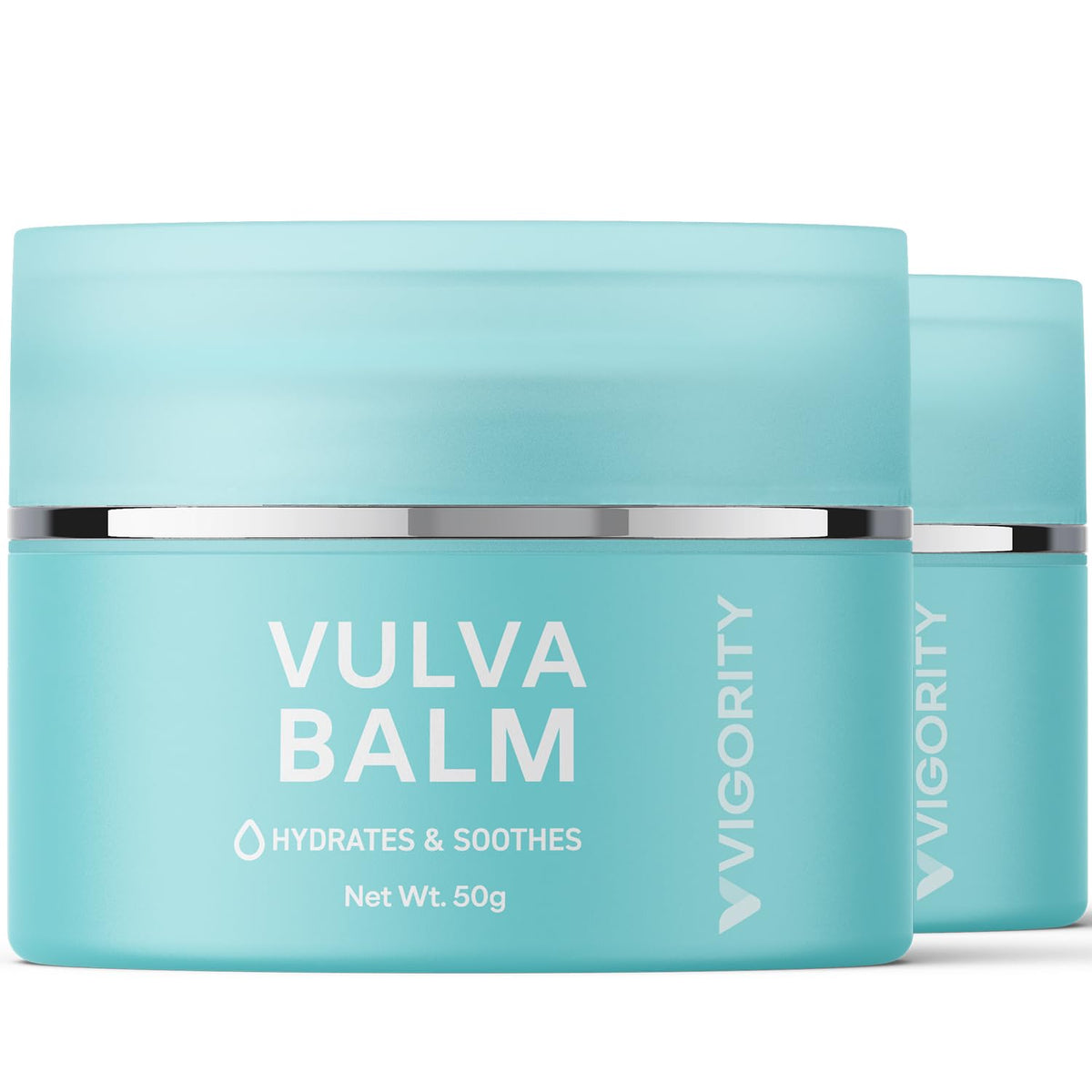 Vigority Vulva Balm 2-pack shown for daily moisture and comfort