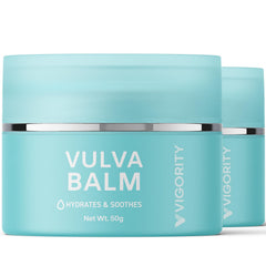 Vigority Vulva Balm 2-pack shown for daily moisture and comfort