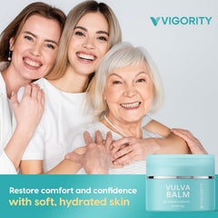 Vigority Vulva Balm demonstrates safe, fragrance-free care for sensitive skin