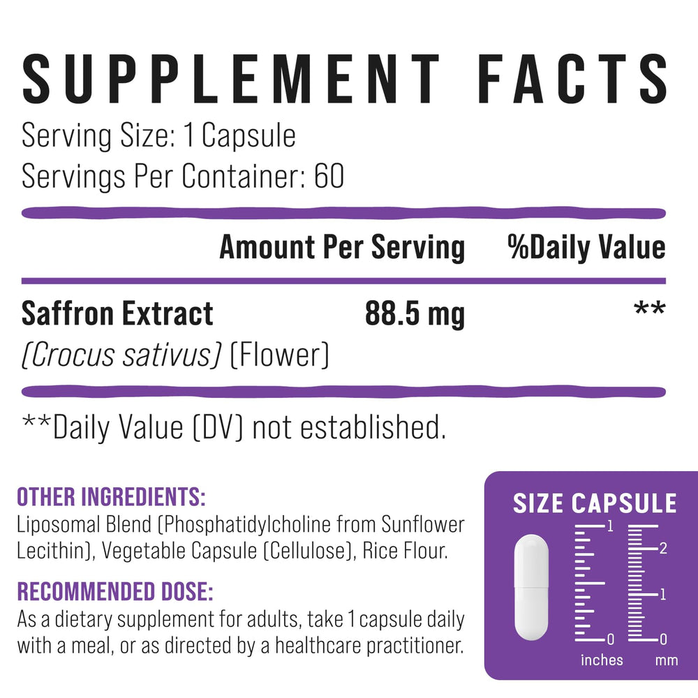 Vigorizar saffron USA-made label indicating quality and safety.