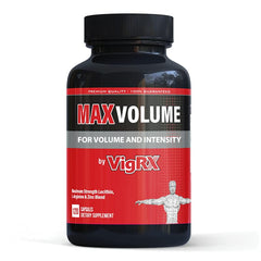 VigRX Official Max Volume bottle side view highlighting product design and USA production.