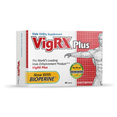 VigRX Plus daily supplement tablets bottle close-up showing easy daily dosing.