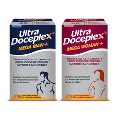 VIJOSA Ultra Doceplex Mega Man bottle front showing energy-supporting daily vitamins.