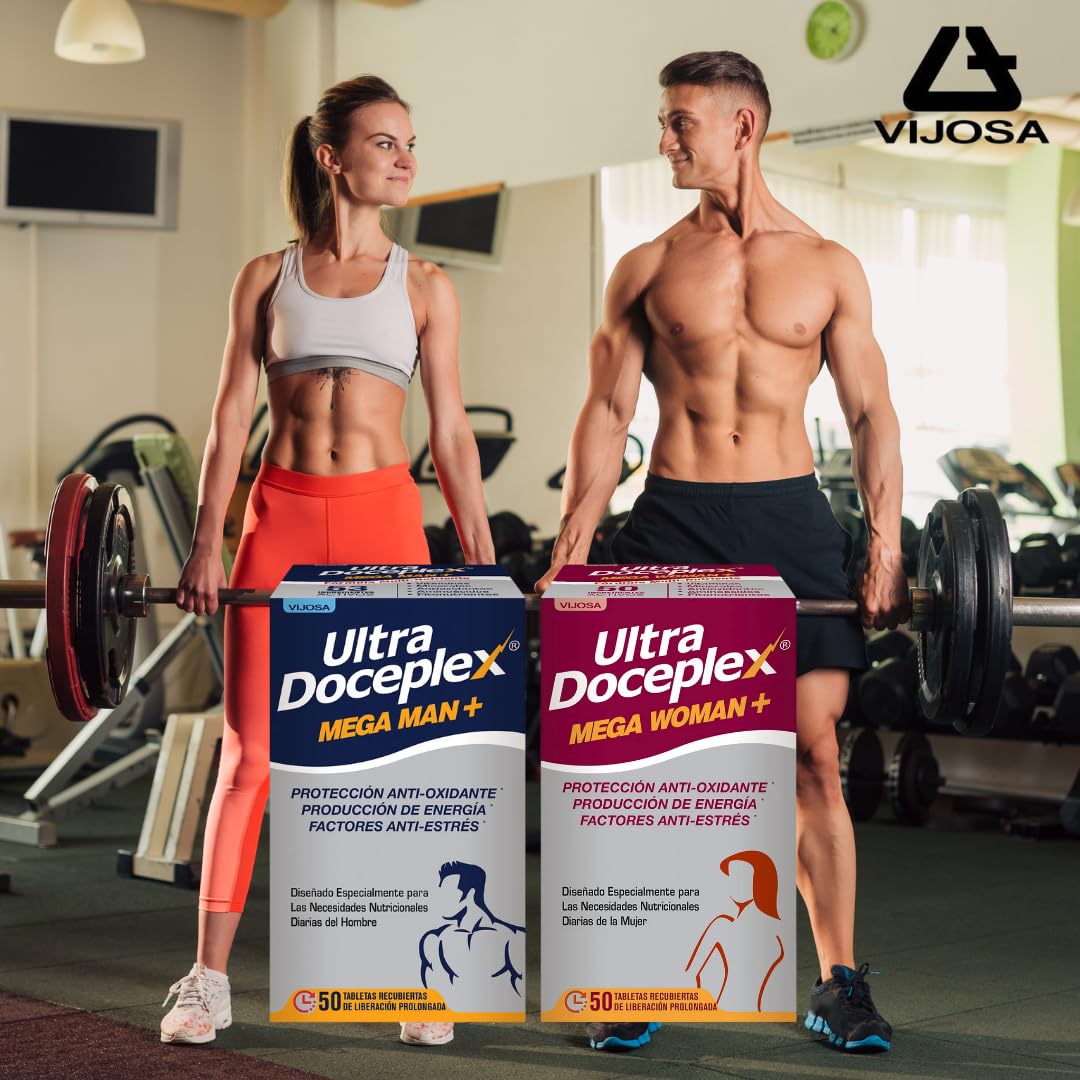 VIJOSA Ultra Doceplex Mega Woman tablets close-up highlighting easy-to-swallow shape.