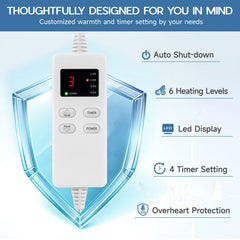 Vilicert heating pad extended cord demonstrates freedom of movement during use.