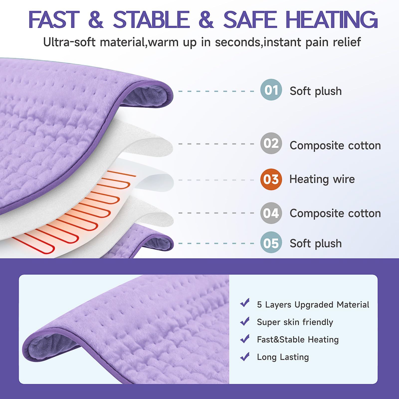 Vilicert heating pad on neck and shoulders for relaxed relief
