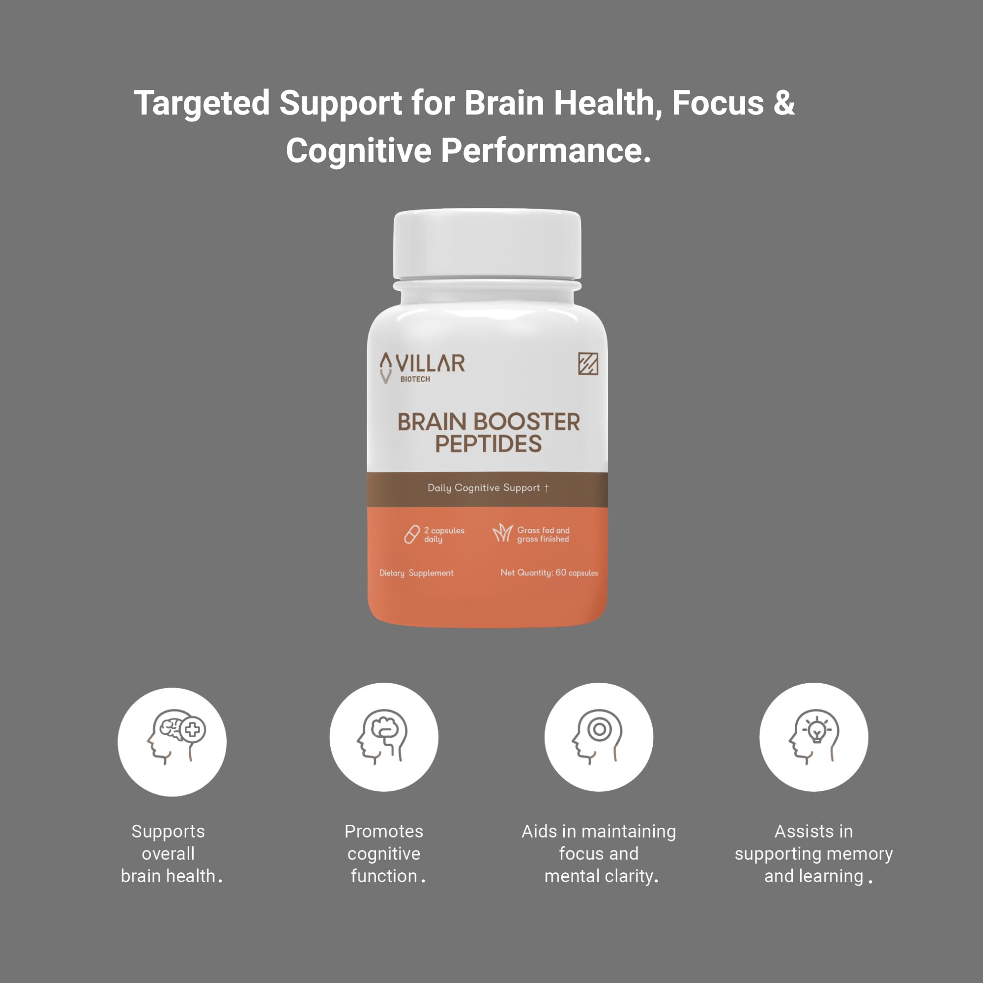 VILLAR BIOTECH capsules close-up showing easy daily dosage.