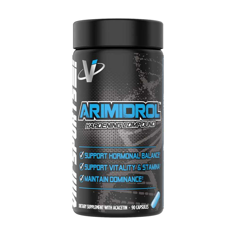 VMI Sports Arimidrol bottle front view highlighting premium hormone support potential