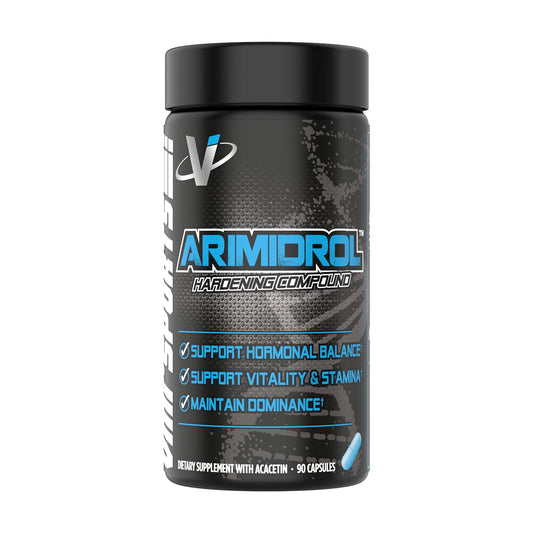 VMI Sports Arimidrol bottle front view highlighting premium hormone support potential