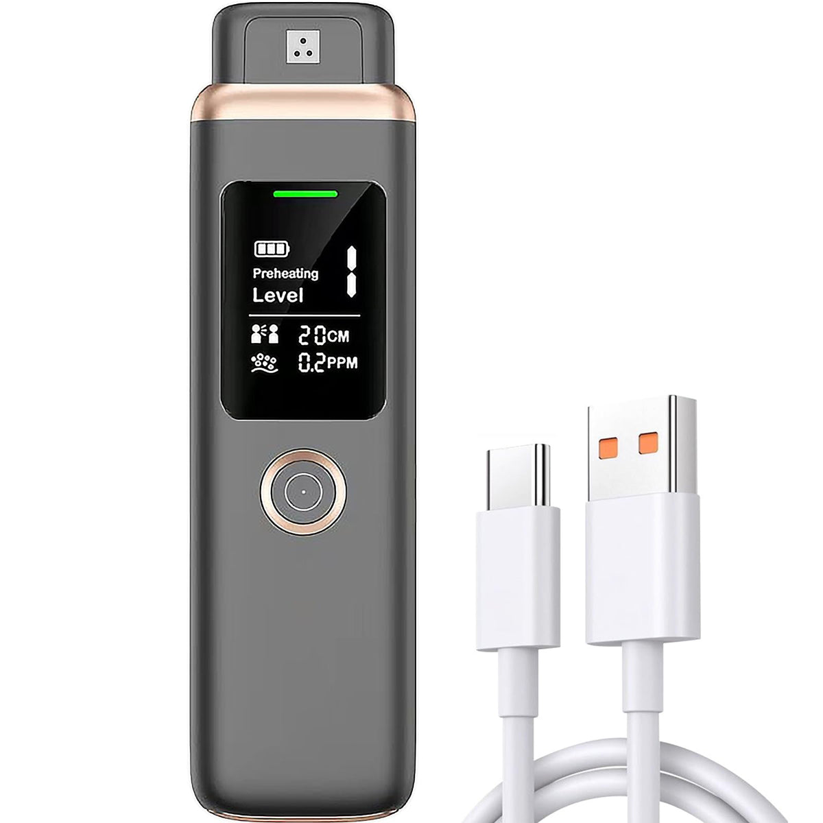Vimaydo bad breath detector front view shows a sleek, portable tester