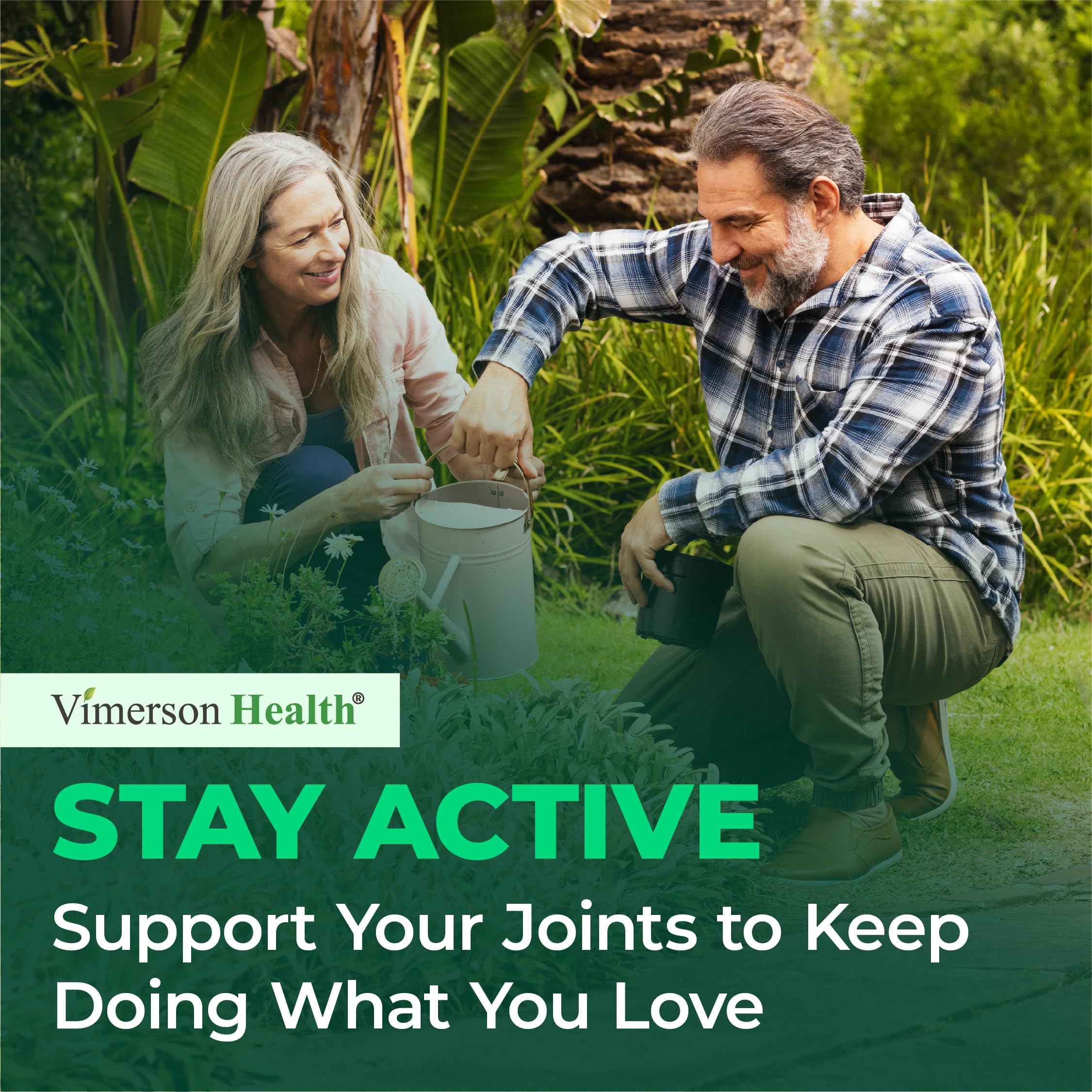 Vimerson Health active lifestyle movement image signals flexible joints during activity.