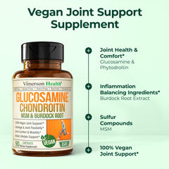 Vimerson Health burdock root visual highlights natural ingredient for joint care.