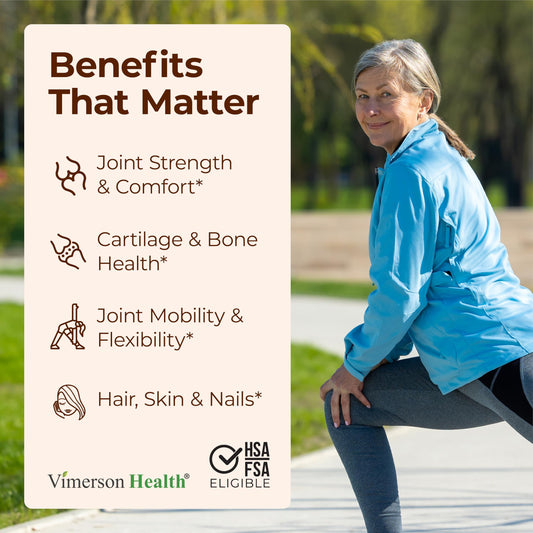 Capsules close-up shows daily joint supplement dosage for Vimerson Health