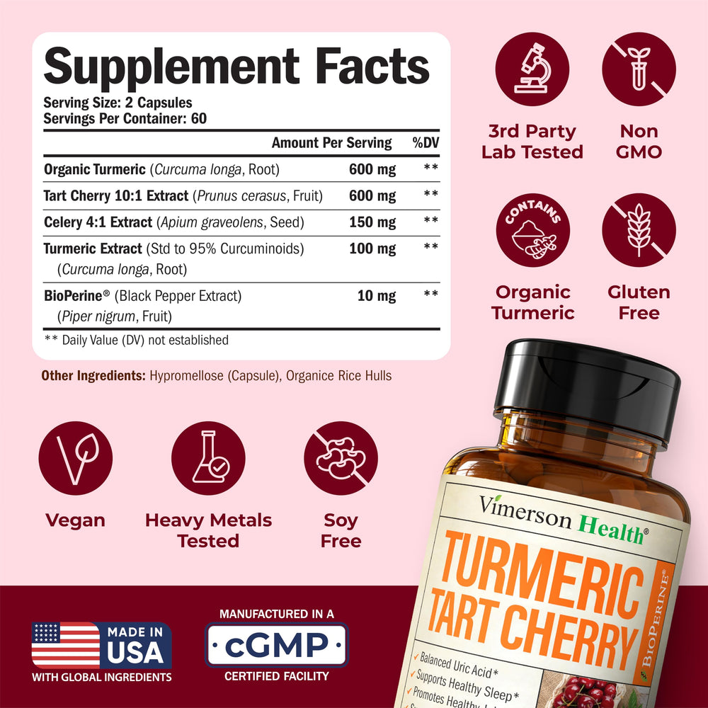 Vimerson Health celery seed extract capsules focused on uric acid balance.