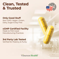 Vimerson Health organic turmeric 95-percent-curcuminoids label shown on bottle.