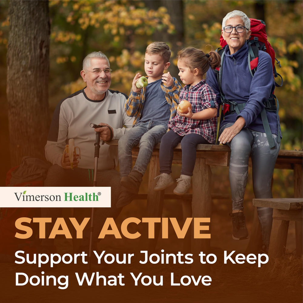 Vimerson Health daily-use imagery suggests taking with meals for consistency.