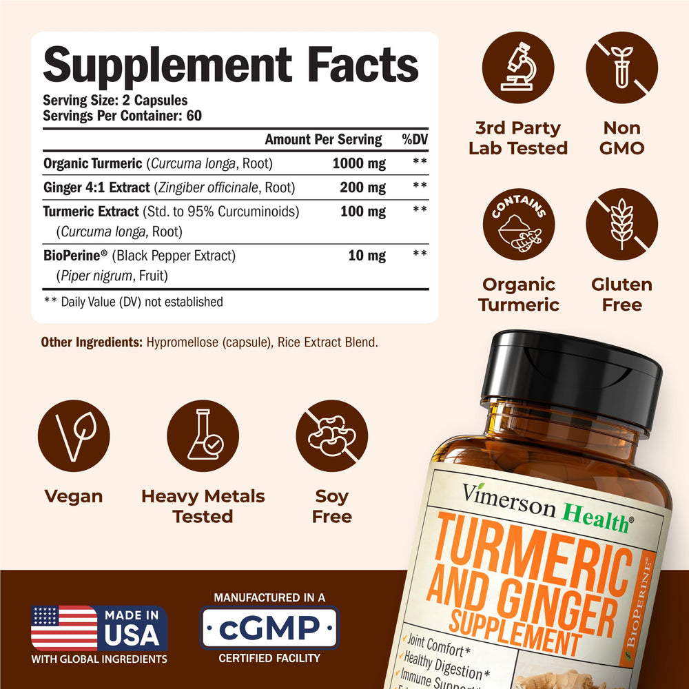 Vimerson Health ginger-root capsules close-up for digestive comfort.