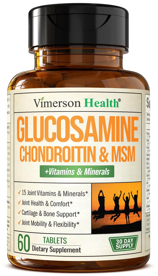Vimerson Health glucosamine bottle cap shows daily joint support use