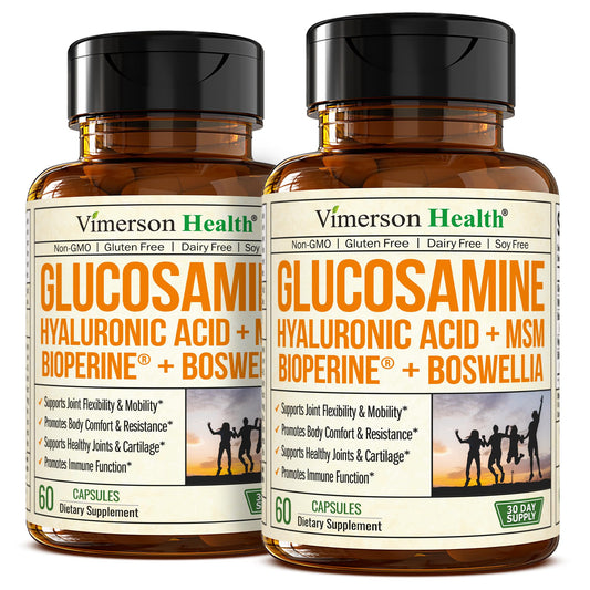 Vimerson Health glucosamine sulfate bottle highlighting potential joint nourishment