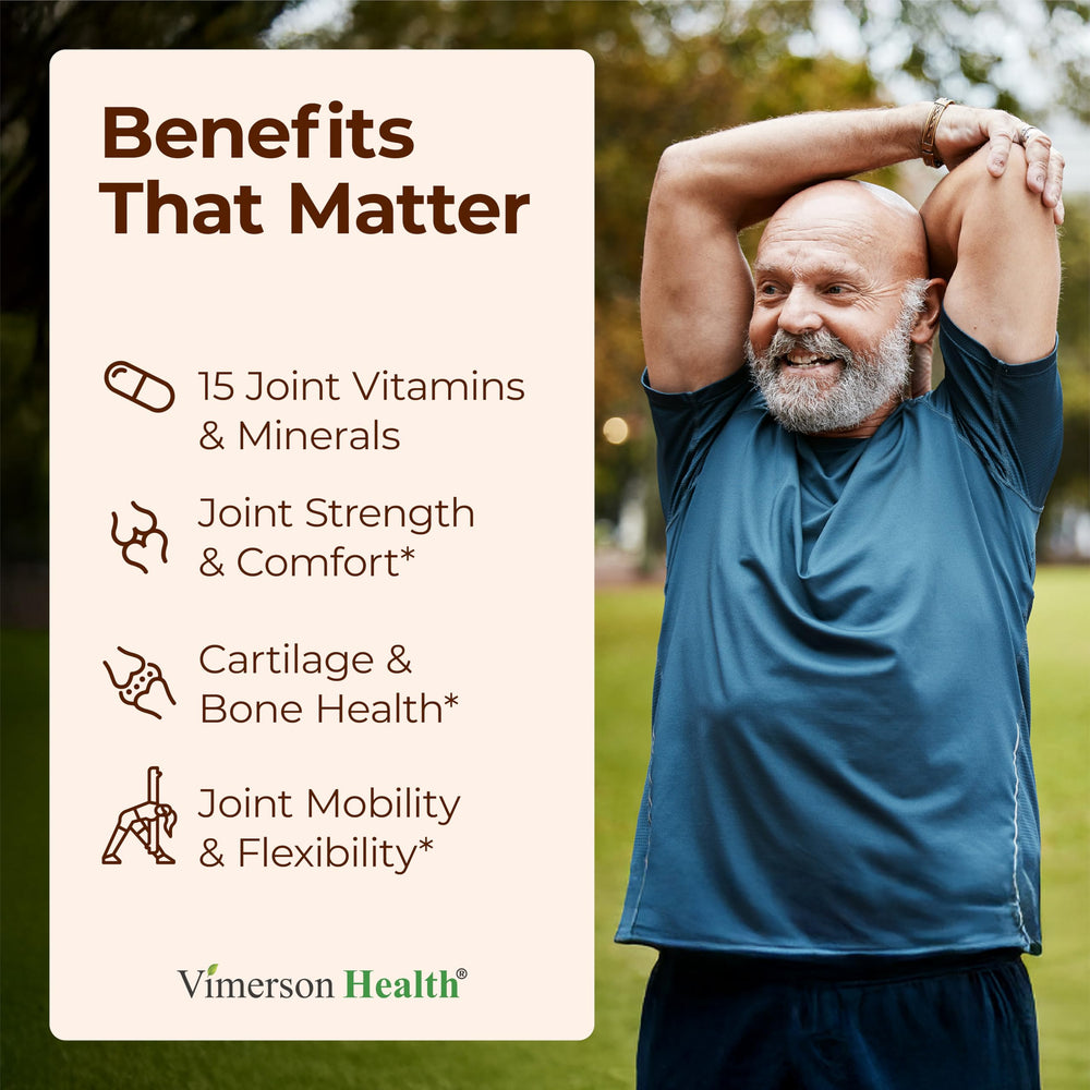 Vimerson Health glucosamine tablets close-up for daily mobility