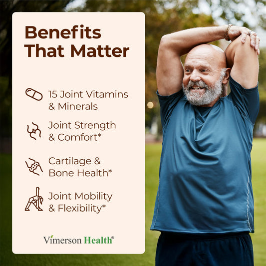 Vimerson Health glucosamine tablets close-up for daily mobility