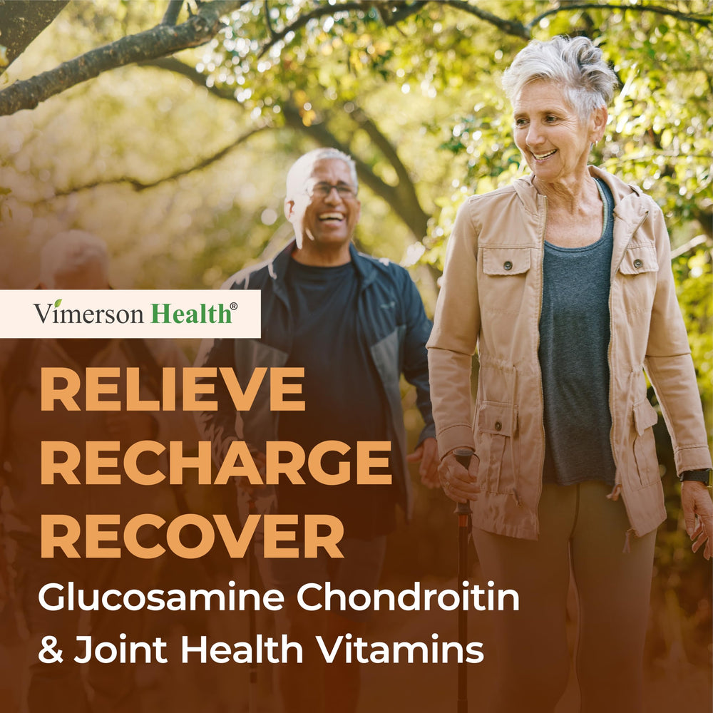 Vimerson Health glucosamine bottle with vitamin B12 emphasizes energy metabolism