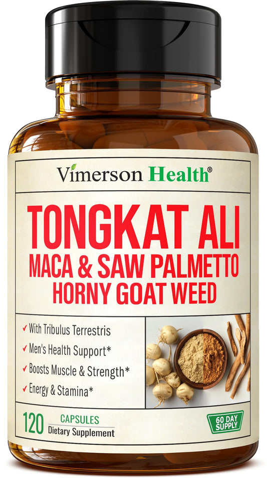 Vimerson Health HornyGoatWeed bottle front supports daily vitality and focus.