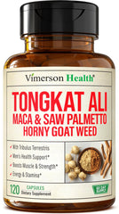 Vimerson Health HornyGoatWeed bottle front supports daily vitality and focus.