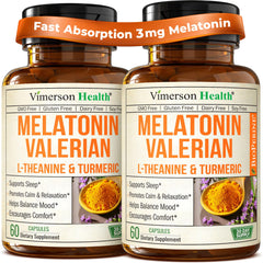 Vimerson Health melatonin 3mg sleep aid bottle promotes a calm nightly rest