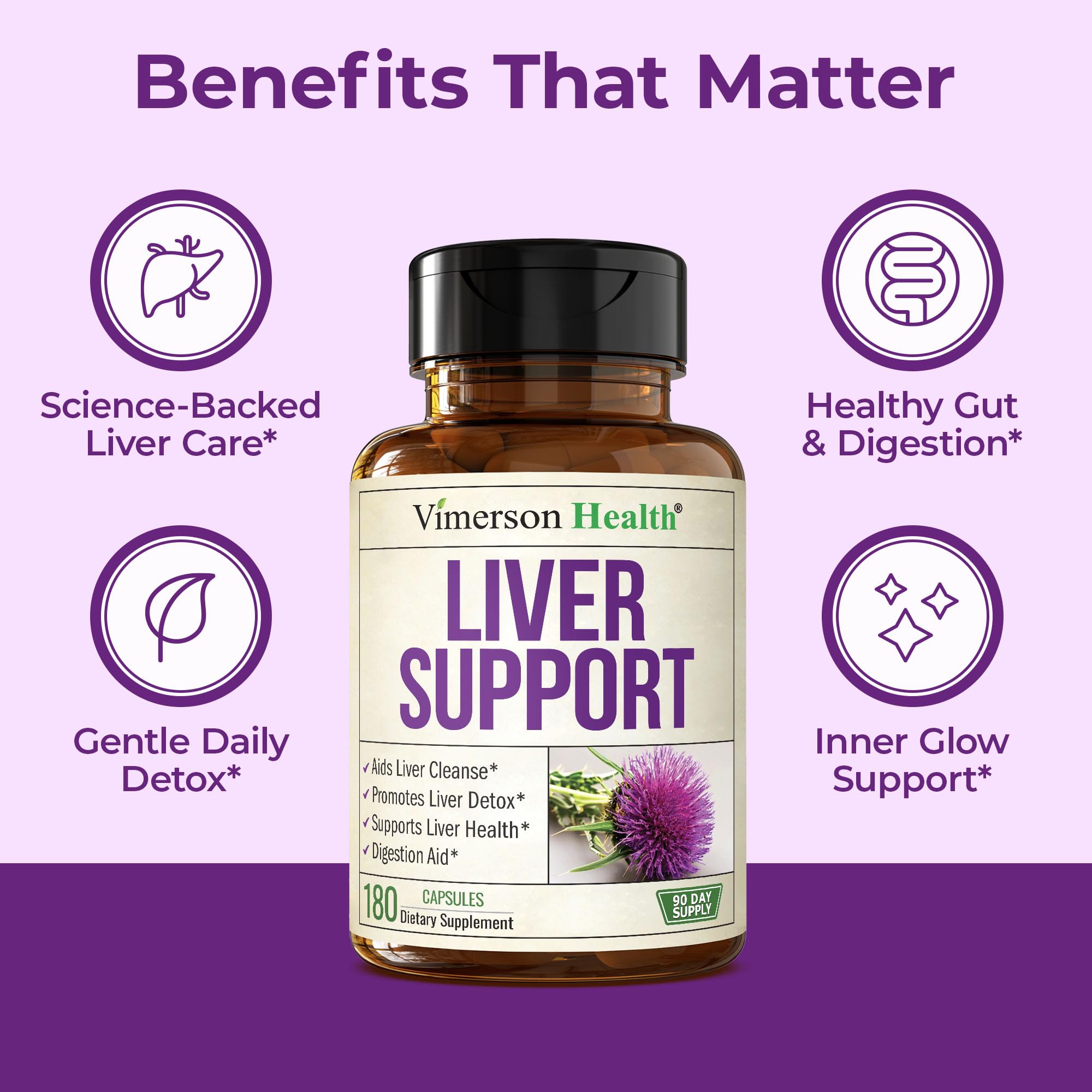 Vimerson Health milk thistle artichoke dandelion blend in capsules for liver support