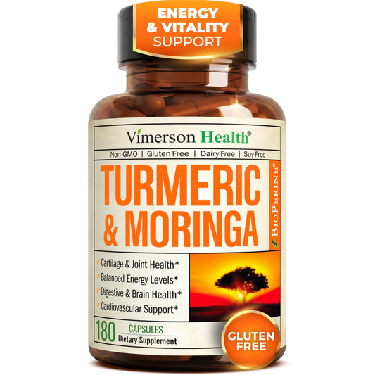 Vimerson Health Moringa Turmeric bottle for a convenient 3‑month supply supporting daily wellness.