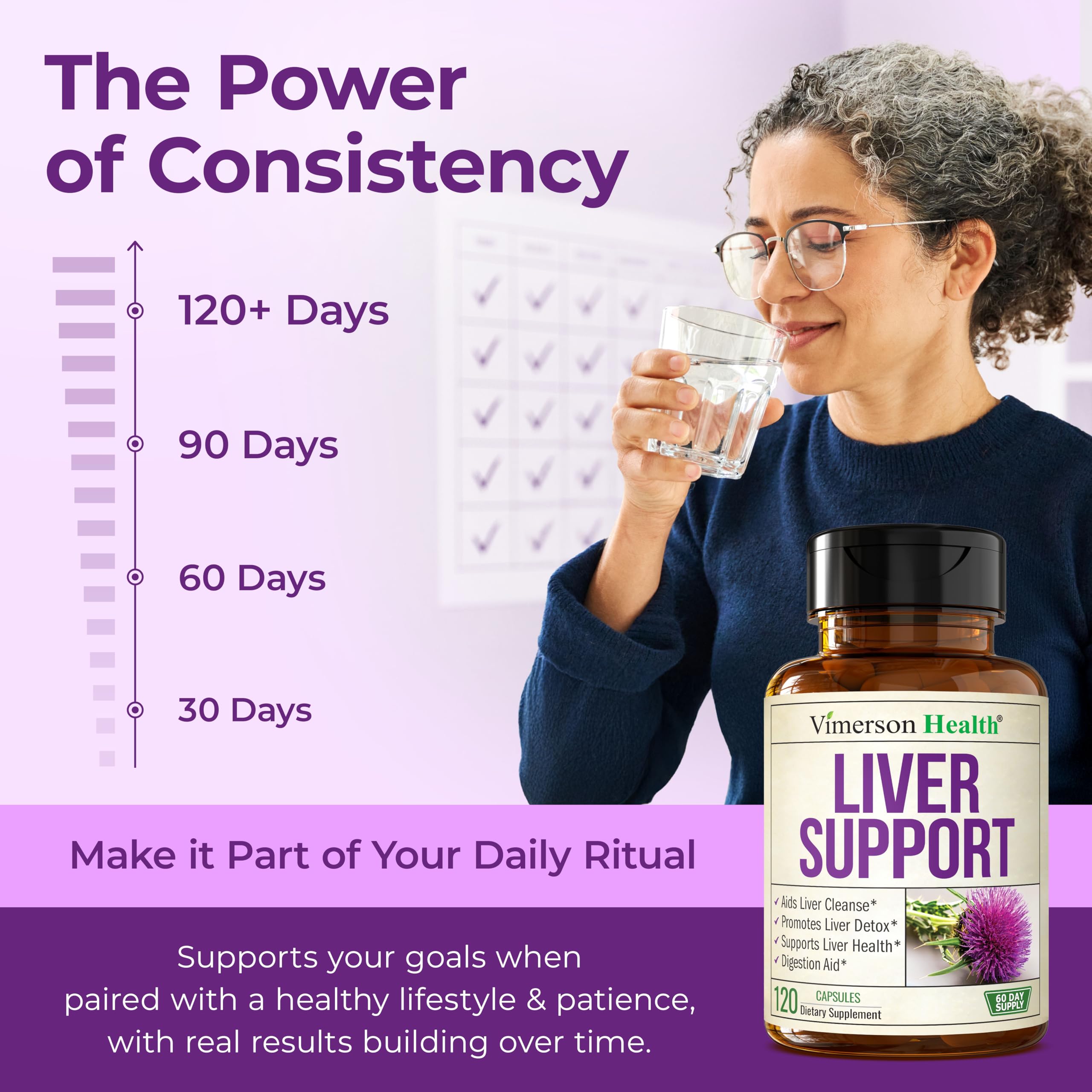 Vimerson Health plant-based ingredients illustration conveys over 20 botanicals for wellness