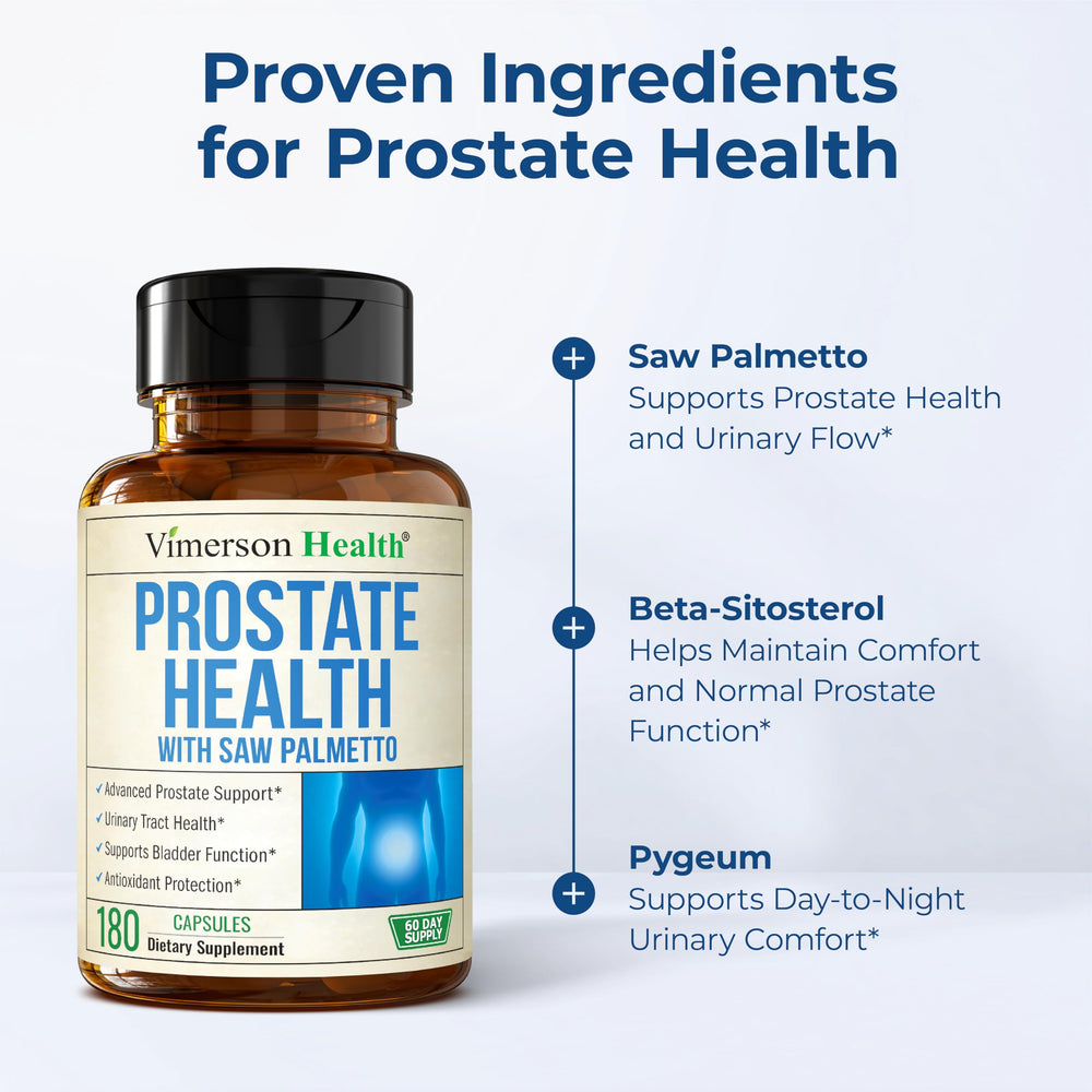 Vimerson Health Prostate Health ingredients blend featuring saw palmetto and sterols