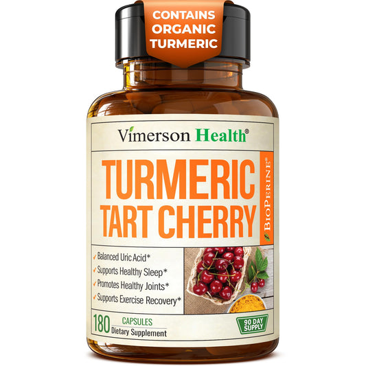 Vimerson Health Turmeric Curcumin 180 capsules bottle showing joint comfort potential