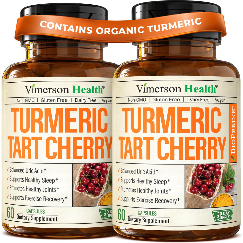 Vimerson Health turmeric curcumin bottle highlights joint support and inflammation balance.